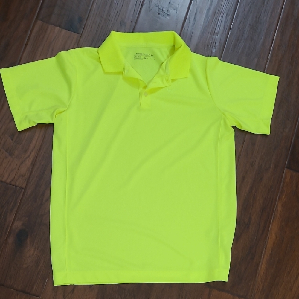 Nike Highlighter Yellow Dri-Fit Golf Polo Shirt size XL